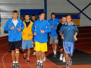 Foto: BK "Ventspils" fiziskās sagatavotības treniņā